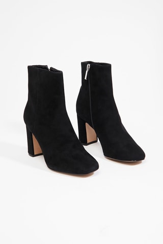 Stivaletti con tacco in pelle scamosciata Paskalet - Nero
