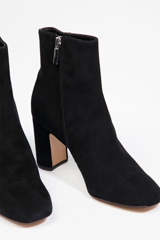 Stivaletti con tacco in pelle scamosciata Paskalet - Nero