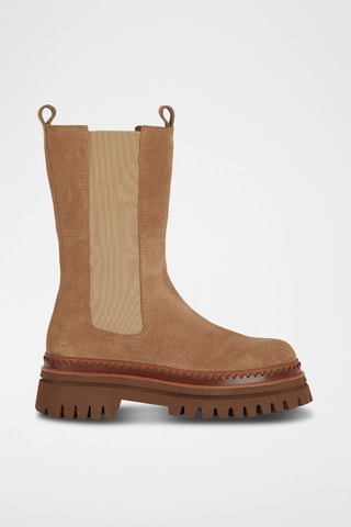 Stivaletti Beatles in pelle scamosciata - Taupe