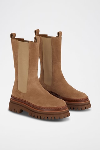 Stivaletti Beatles in pelle scamosciata - Taupe