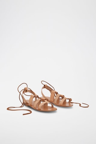 Sandali alla schiava in pelle - Nude