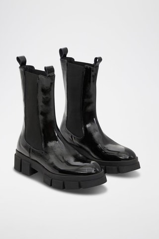 Stivaletti Beatles in pelle - Nero