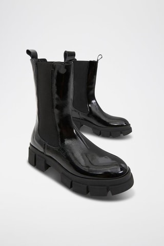 Stivaletti Beatles in pelle - Nero