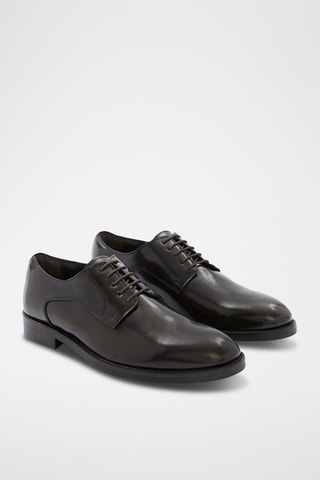 Stringate in pelle di vitello - Marrone