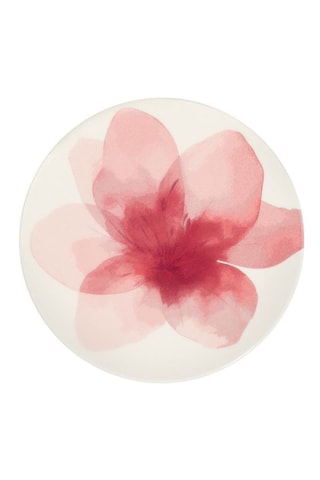 4 platos de postre de porcelana Fleur Pink - 22 cm