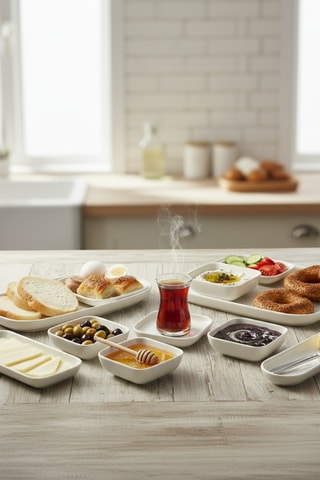 Vajilla de porcelana para el desayuno - 29 piezas