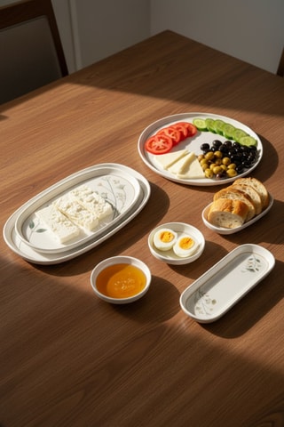 Service de petit-déjeuner en porcelaine - 29 pièces