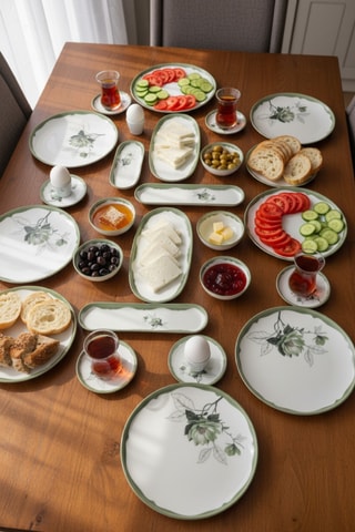 Service de petit-déjeuner en porcelaine - 29 pièces