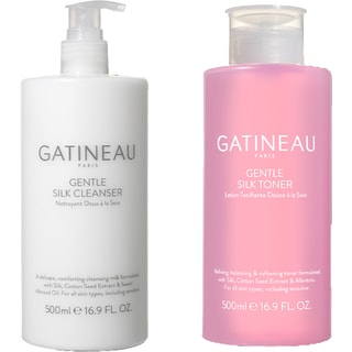 Dúo de limpiador suave con seda y tónico Gatineau - 500 ml y 500 ml