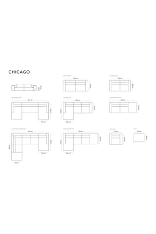 Canapé panoramique Velvet Chicago - Beige - 6 places - Tissu chenille
