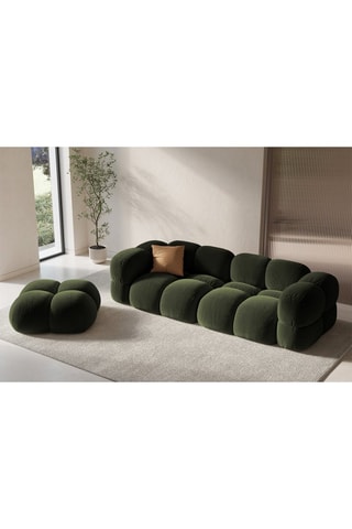 Canapé Loretto - Vert foncé - 4 places - En tissu velours