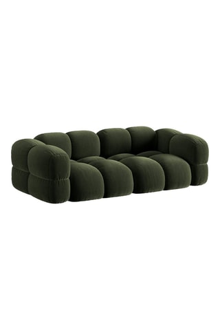 Canapé Loretto - Vert foncé - 4 places - En tissu velours
