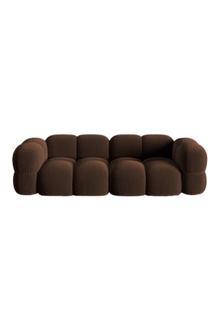 Canapé Loretto - Marron foncé - 4 places - En tissu velours