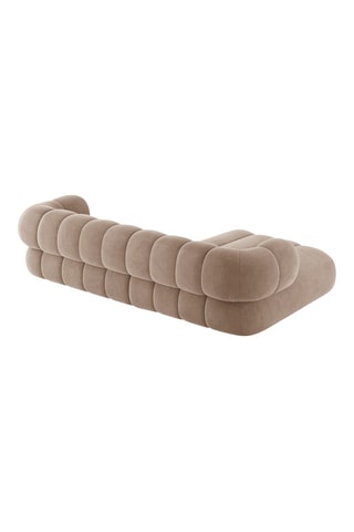 Canapé d'angle gauche Koge - Beige foncé - 5 places - Toucher velours