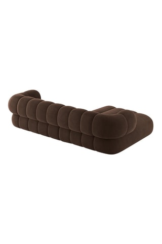 Canapé d'angle gauche Koge - Marron - 5 places - Toucher velours
