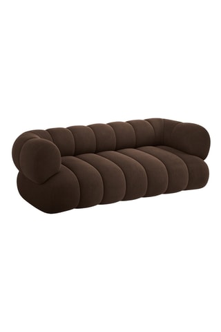 Canapé Koge - Marron - 3 places - Toucher velours