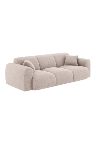 Canapé Nolio - Beige - 3 places - En tissu chenille - Toucher soie