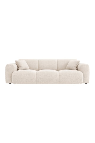Canapé Nolio - Beige clair - 3 places - En tissu chenille - Toucher soie