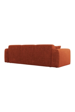 Canapé Nolio - Rouge brique - 3 places - En tissu chenille - Toucher soie