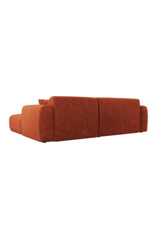 Canapé d’angle gauche Nolio - Rouge brique - 4 places - Toucher velours