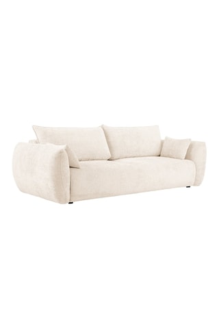 Canapé convertible Matera - Beige clair - 3 places - Tissu chenille