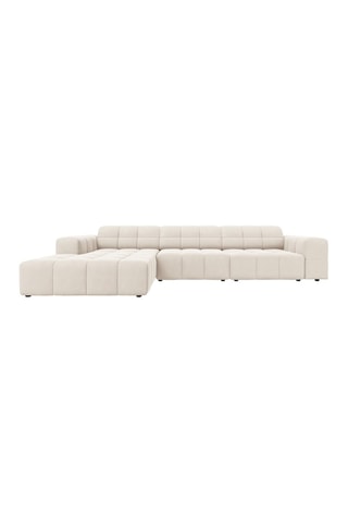 Canapé d'angle gauche Chicago - Beige clair - 4 places - En velours