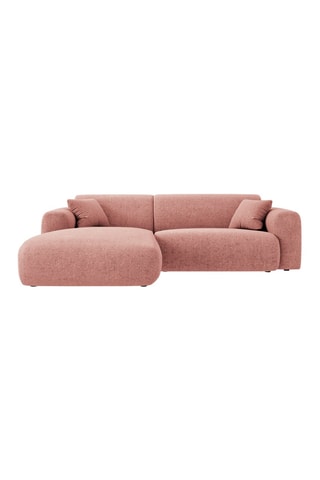 Canapé d’angle gauche Nolio - Rose - 4 places - En polyester