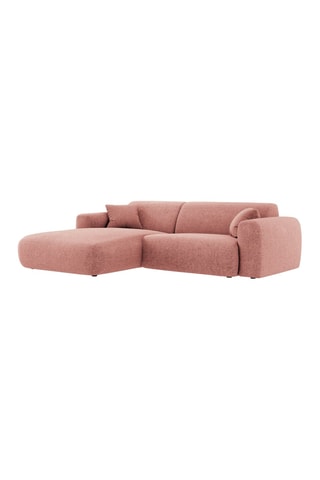 Canapé d’angle gauche Nolio - Rose - 4 places - En polyester
