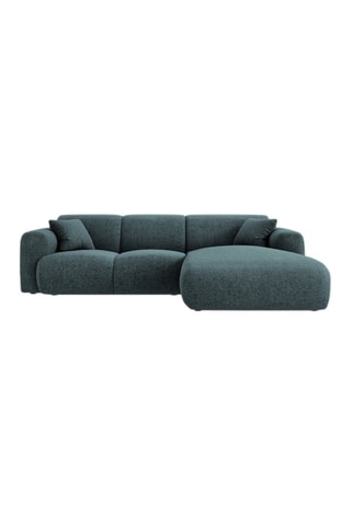 Canapé d’angle droit Nolio - Bleu pétrole - 4 places - En tissu chenille