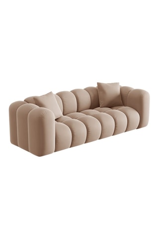 Canapé modulable Halley - Beige - 3 places - En tissu velours
