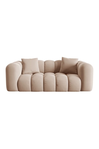 Canapé Halley - Beige - 2 places - En tissu velours