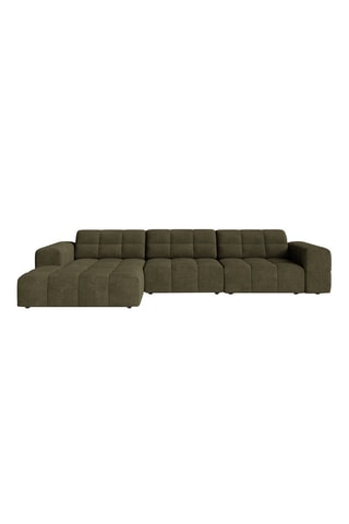 Canapé d’angle gauche Chicago - Vert foncé - 4 places - En tissu chenille