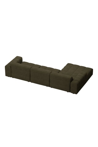 Canapé d’angle gauche Chicago - Vert foncé - 4 places - En tissu chenille