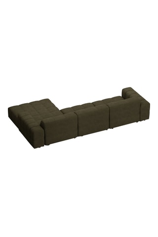 Canapé d’angle droit Chicago - Vert foncé - 4 places - En tissu chenille