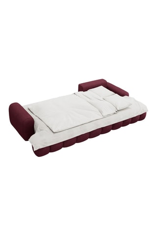 Canapé d’angle droit convertible Linz - Bordeaux - 3 places - En tissu structurel