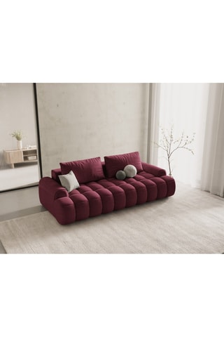 Canapé convertible Linz - Bordeaux - 4 places - En tissu structurel