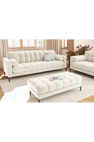 Canapé Bali - Beige clair - 4 places - Tissu Tissu velours