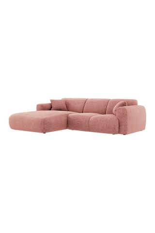 Canapé d’angle gauche Nolio - Rose - 4 places - En polyester