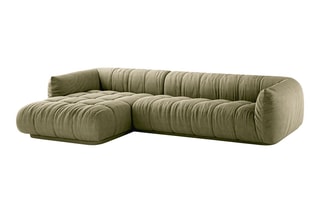 Canapé d'angle gauche modulaire Julia - Kaki chiné - 3 places - En polyester et nylon