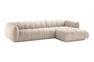 Canapé d’angle droit modulaire Julia - Beige - 3 places - En polyester et nylon