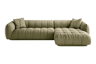 Canapé d’angle droit modulaire Julia - Kaki - 3 places - En polyester et nylon