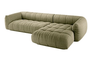 Canapé d’angle droit modulaire Julia - Kaki - 3 places - En polyester et nylon