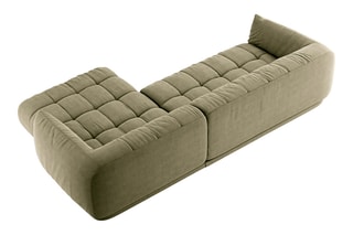 Canapé d’angle droit modulaire Julia - Kaki - 3 places - En polyester et nylon