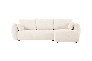 Canapé d'angle droit convertible Matera - Beige clair