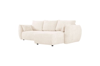 Canapé d'angle droit convertible Matera - Beige clair