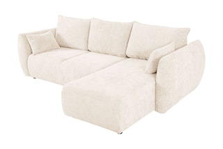Canapé d'angle droit convertible Matera - Beige clair