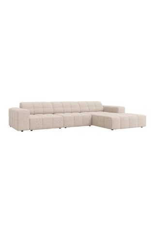Canapé d'angle droit Chicago - Beige - 4 places - Tissu chenille