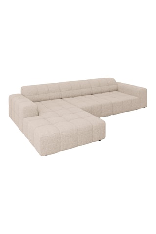 Canapé d'angle gauche Chicago - Beige - 4 places - Tissu chenille