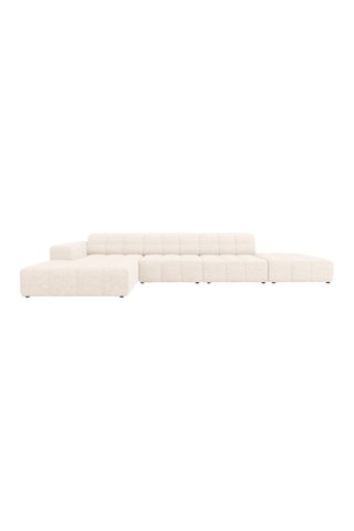 Canapé d'angle gauche Chicago - Beige clair - 5 places - Tissu chenille