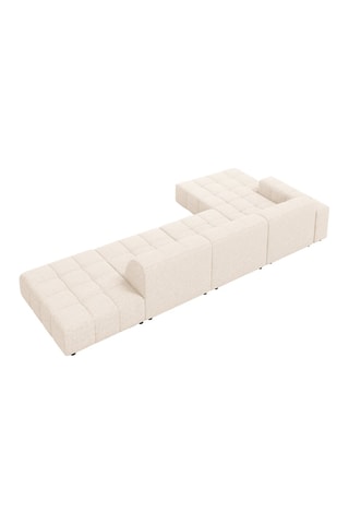 Canapé d'angle gauche Chicago - Beige clair - 5 places - Tissu chenille